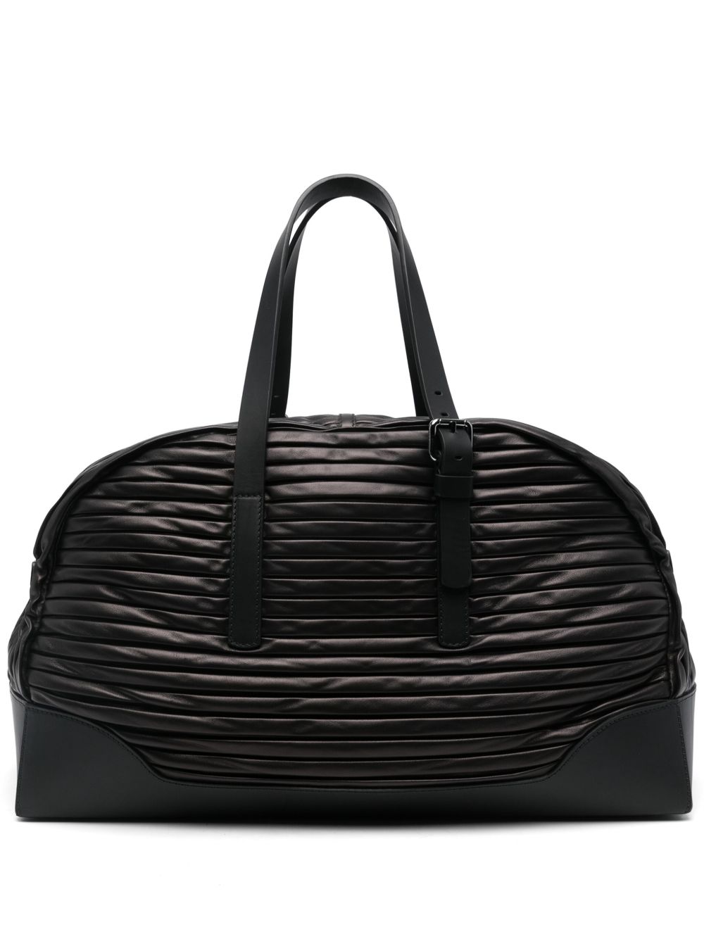 Giorgio Armani 细褶旅行包 - 黑色
