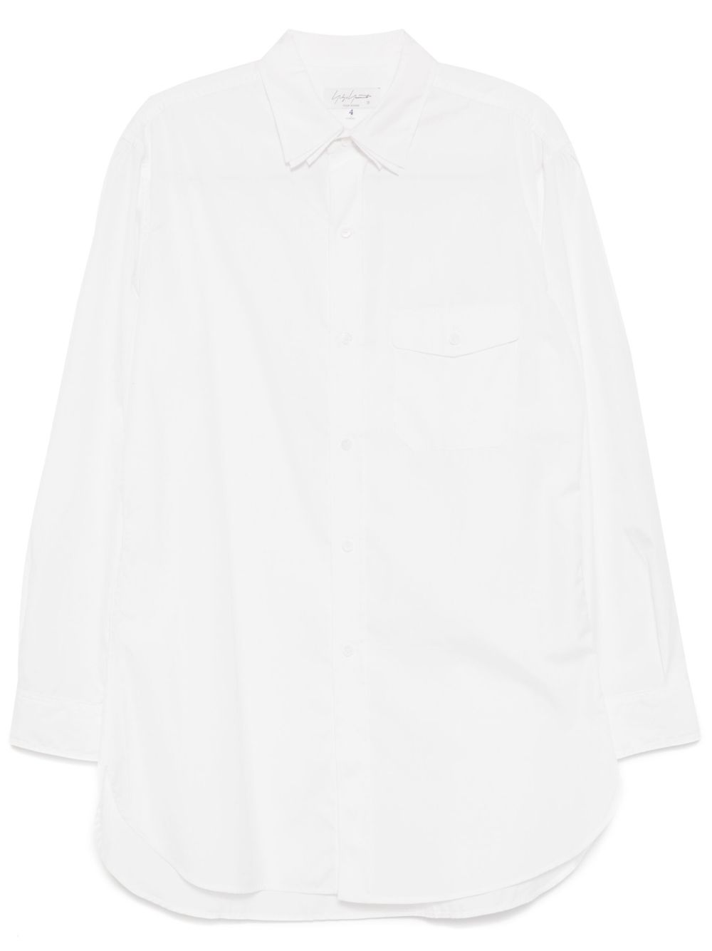 Yohji Yamamoto 搭扣胸袋衬衫 - 白色