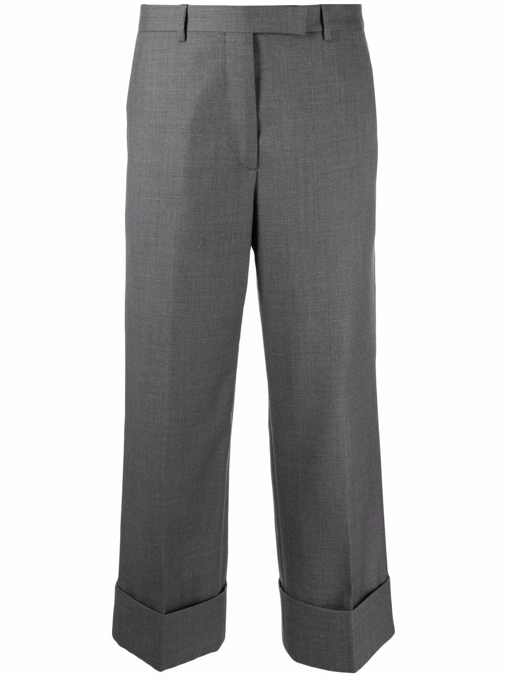Thom Browne 上翻裤脚露踝裤 - 灰色