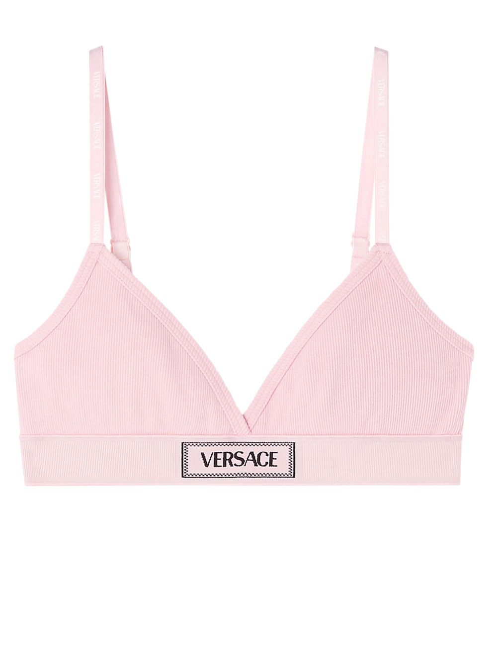 Versace 标贴棉混纺文胸 - 粉色