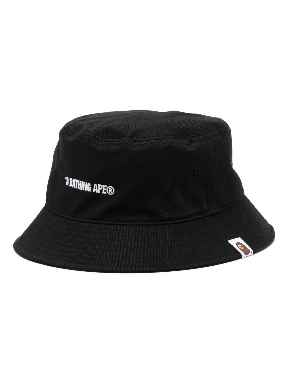 A BATHING APE® logo刺绣渔夫帽 - 黑色