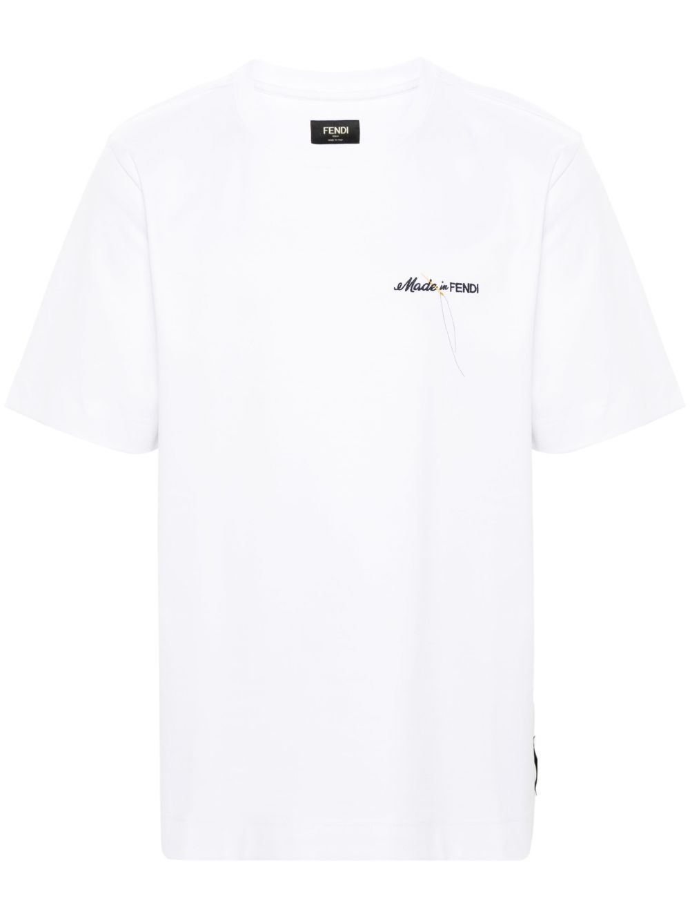 FENDI logo刺绣T恤 - 白色