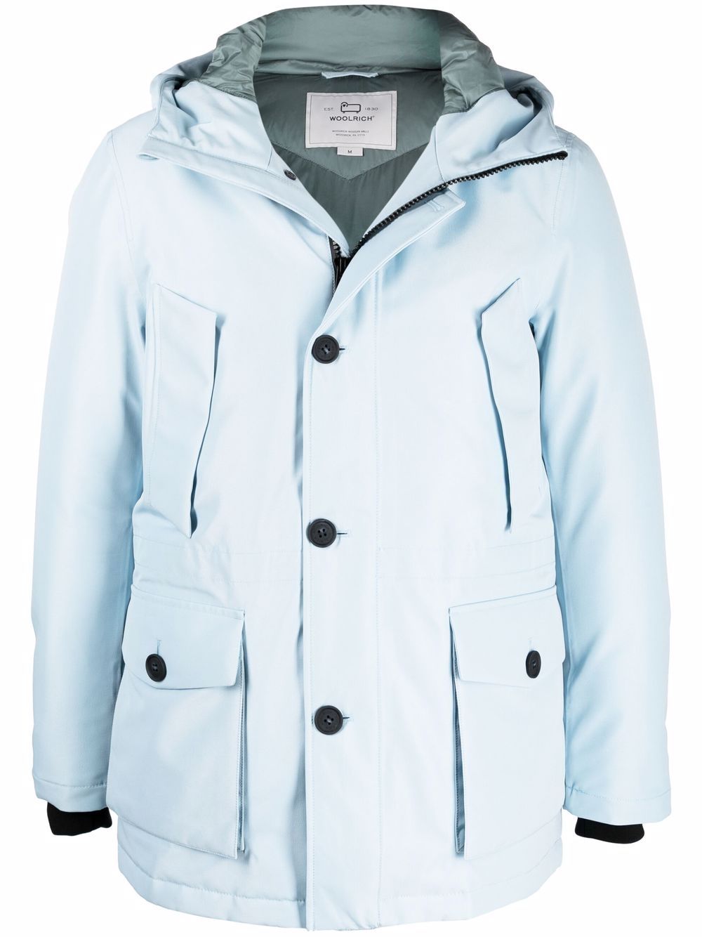Woolrich 连帽羽绒填充夹克 - 蓝色
