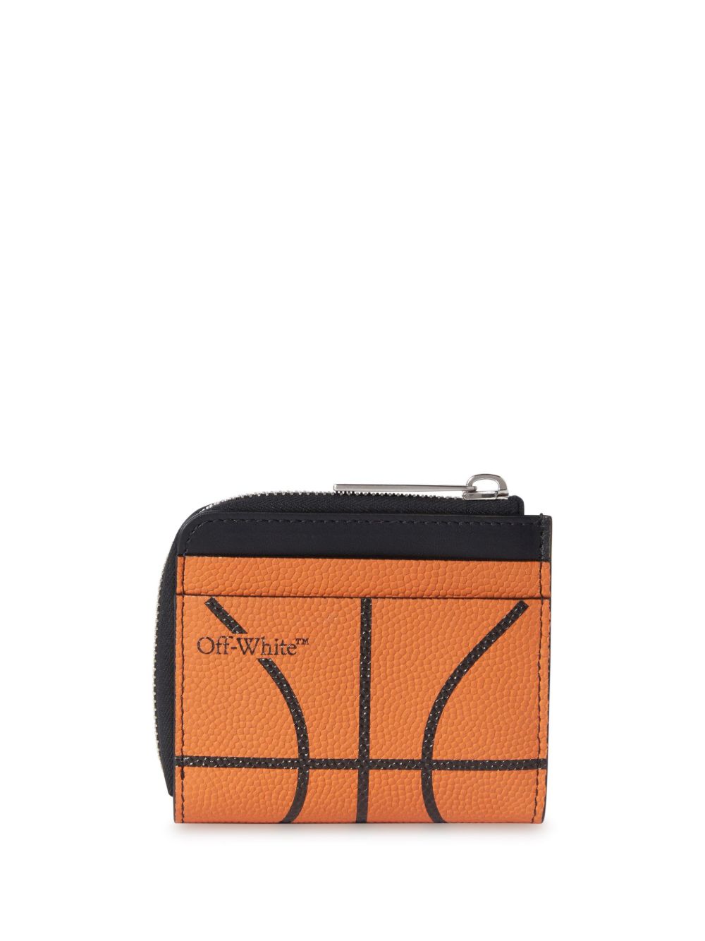 Off-White Basketball logo印花皮质钱包 - 橘色