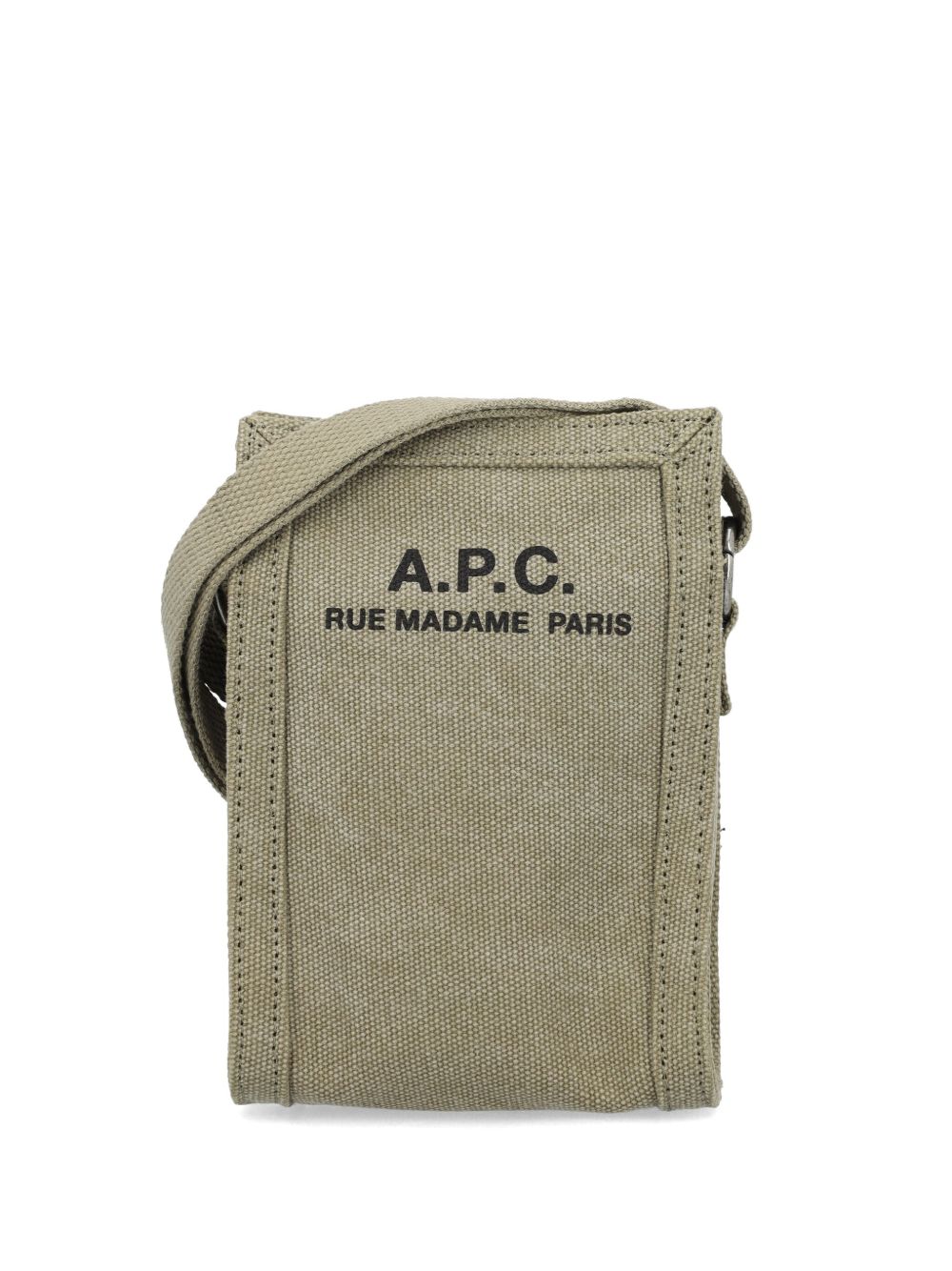 A.P.C. logo印花迷你帆布邮差包 - 中性色