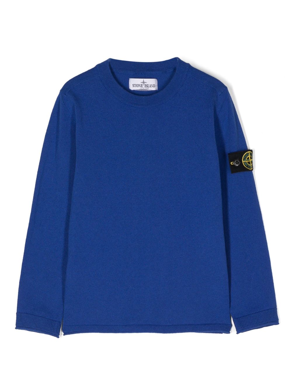 Stone Island Junior 罗盘图案棉毛衣 - 蓝色