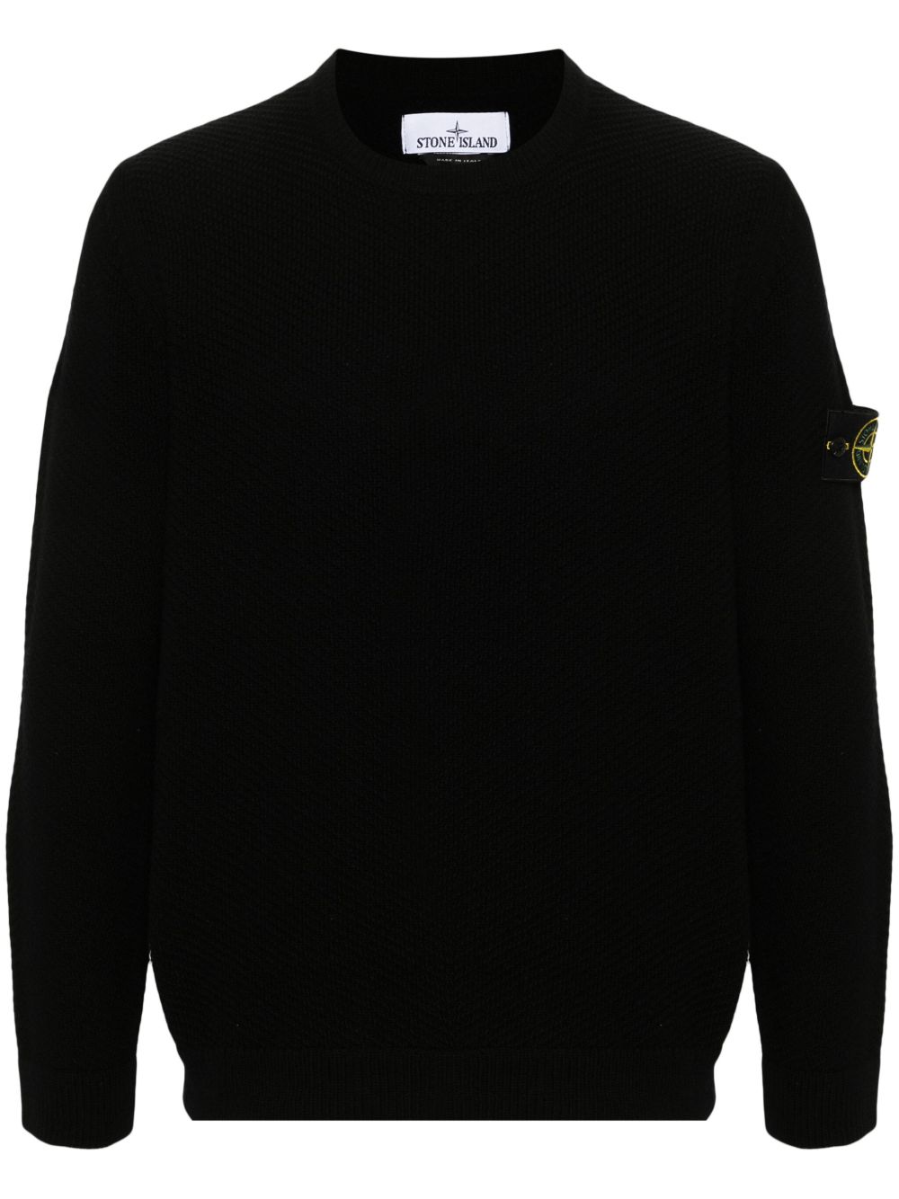 Stone Island 罗盘徽章羊毛毛衣 - 黑色