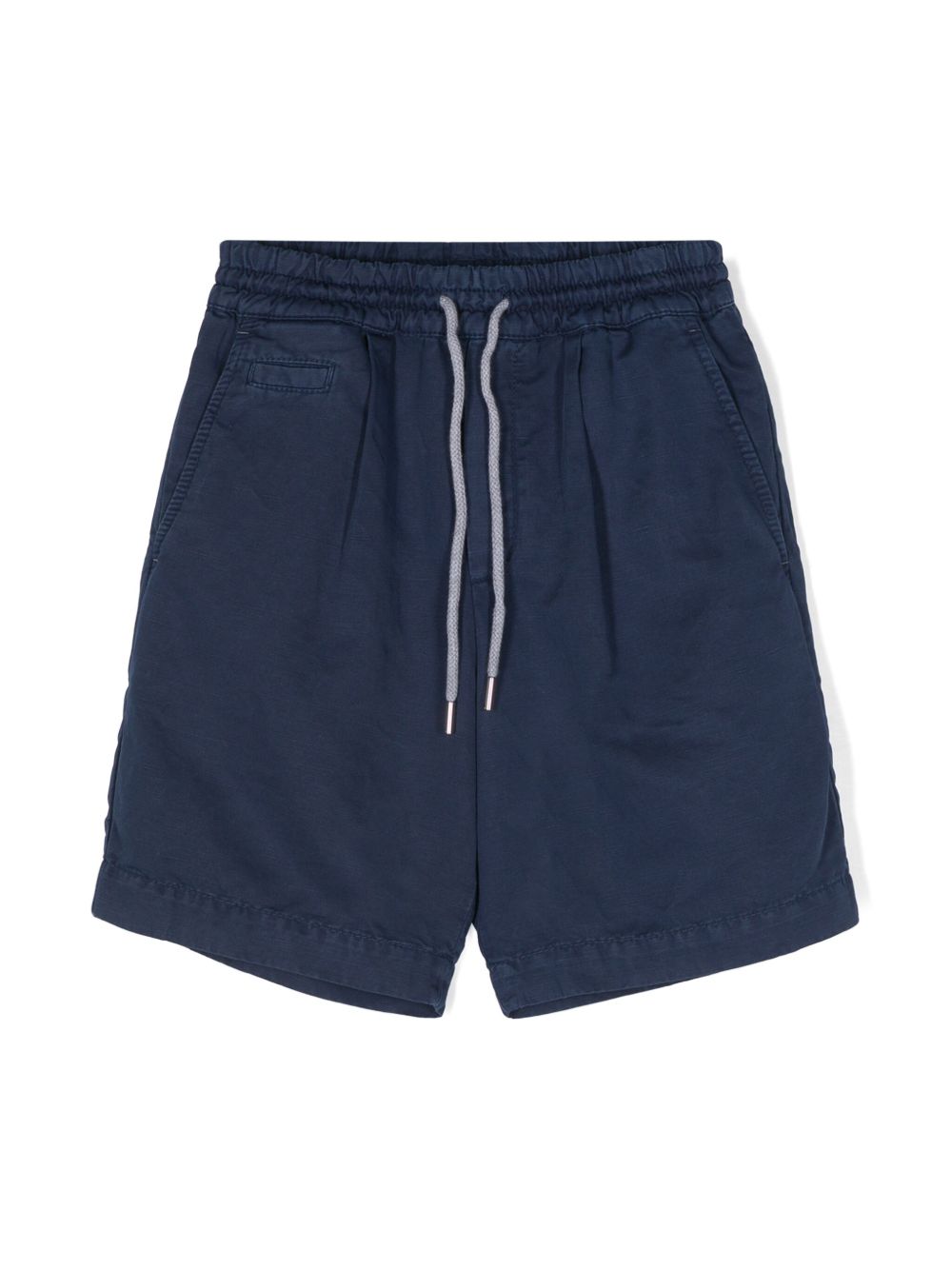Brunello Cucinelli Kids 抽绳开合短裤 - 蓝色