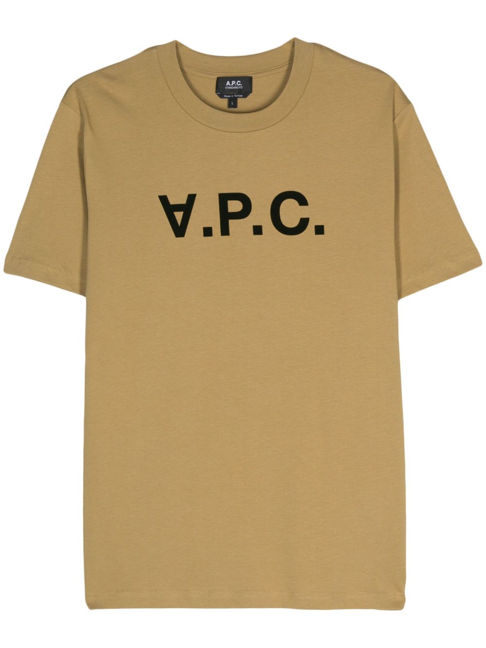 A.P.C. logo植绒棉T恤 - 绿色