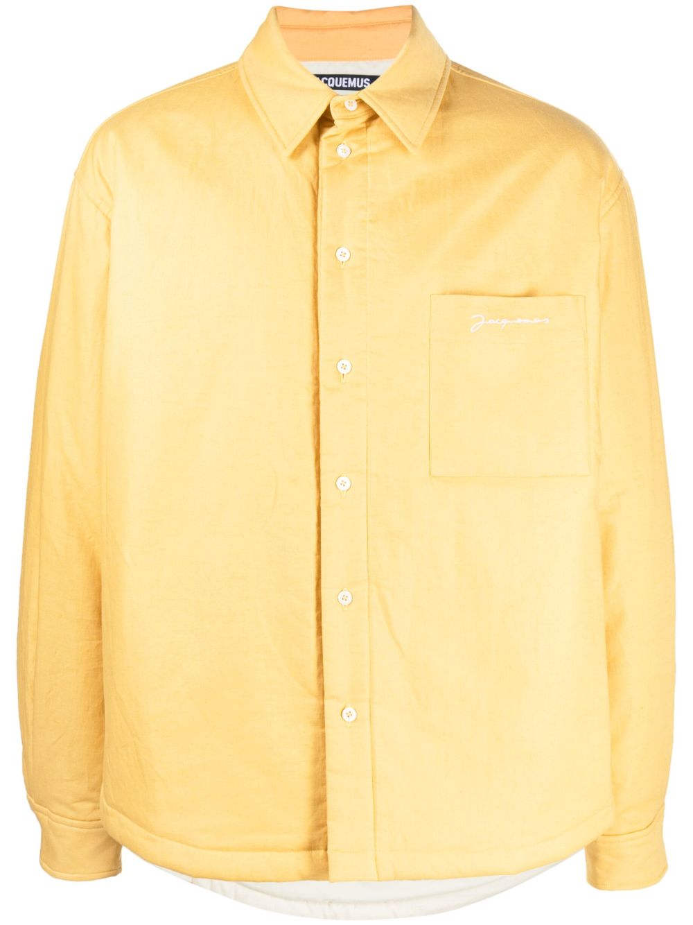 Jacquemus logo刺绣排扣夹克 - 黄色