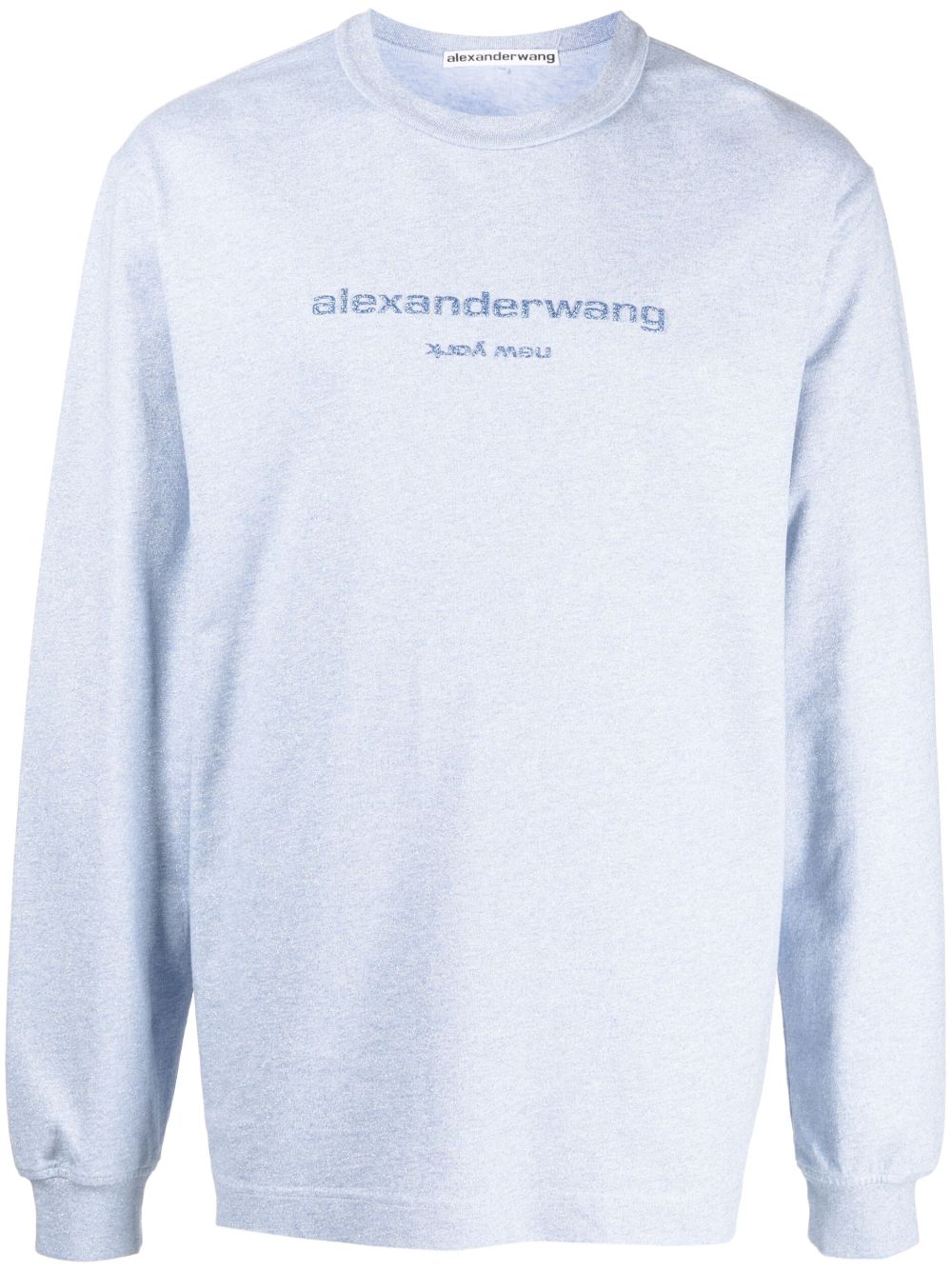 Alexander Wang logo印花棉T恤 - 蓝色