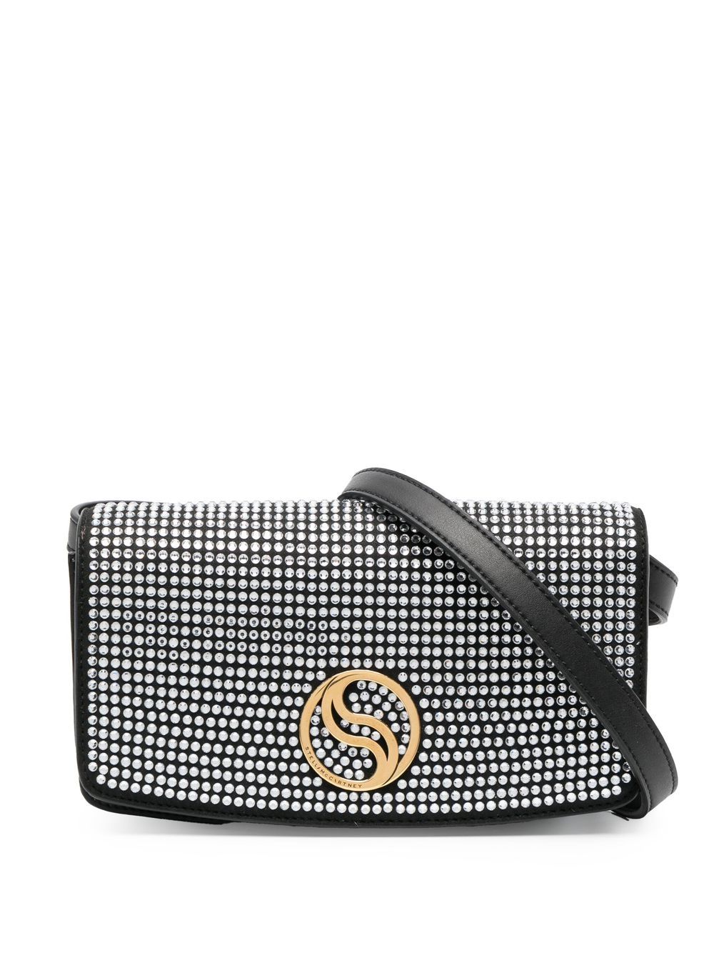 Stella McCartney S-Wave 晶饰斜挎包 - 黑色