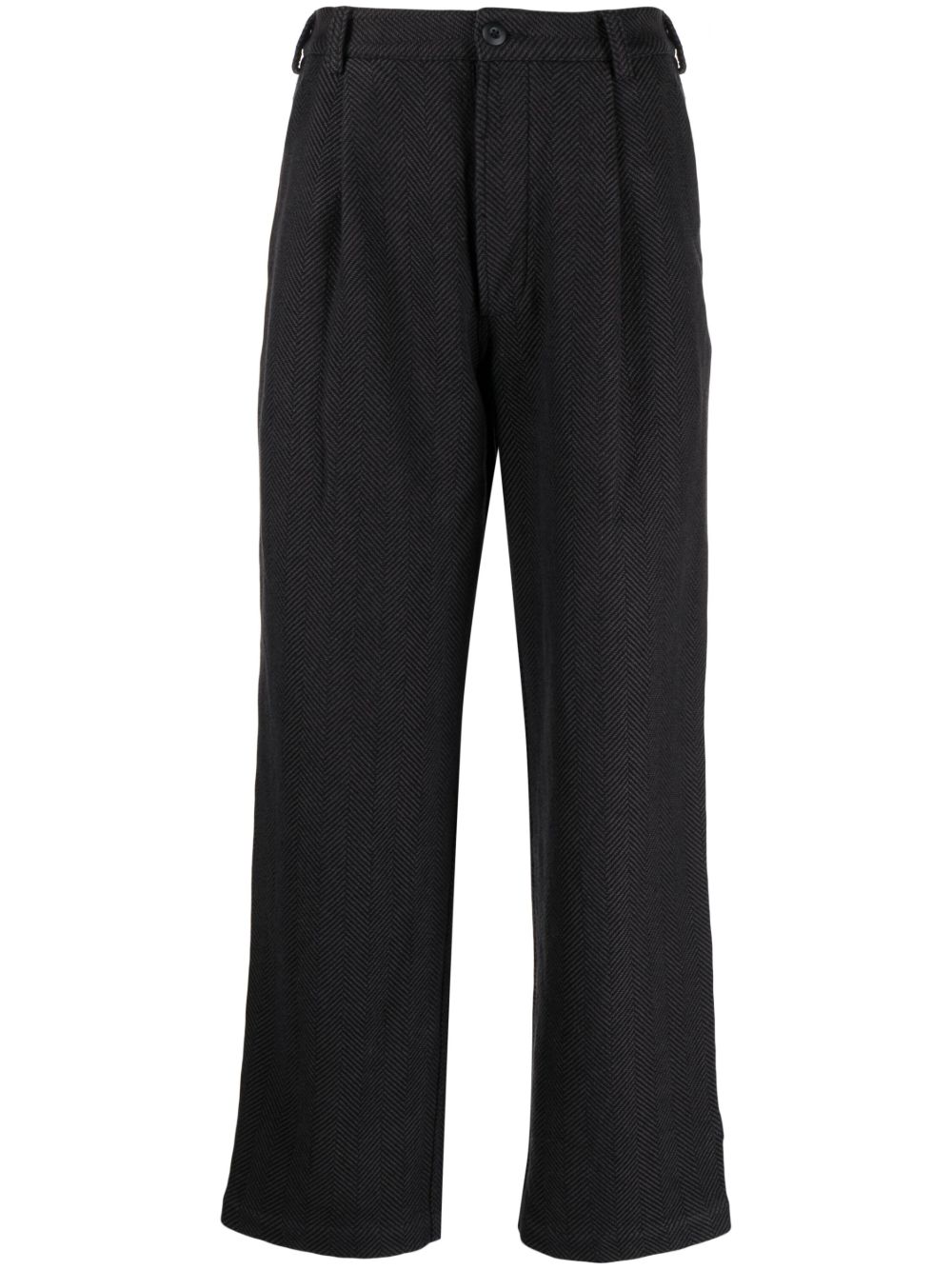 Maharishi Loose Deck 纹理长裤 - 黑色