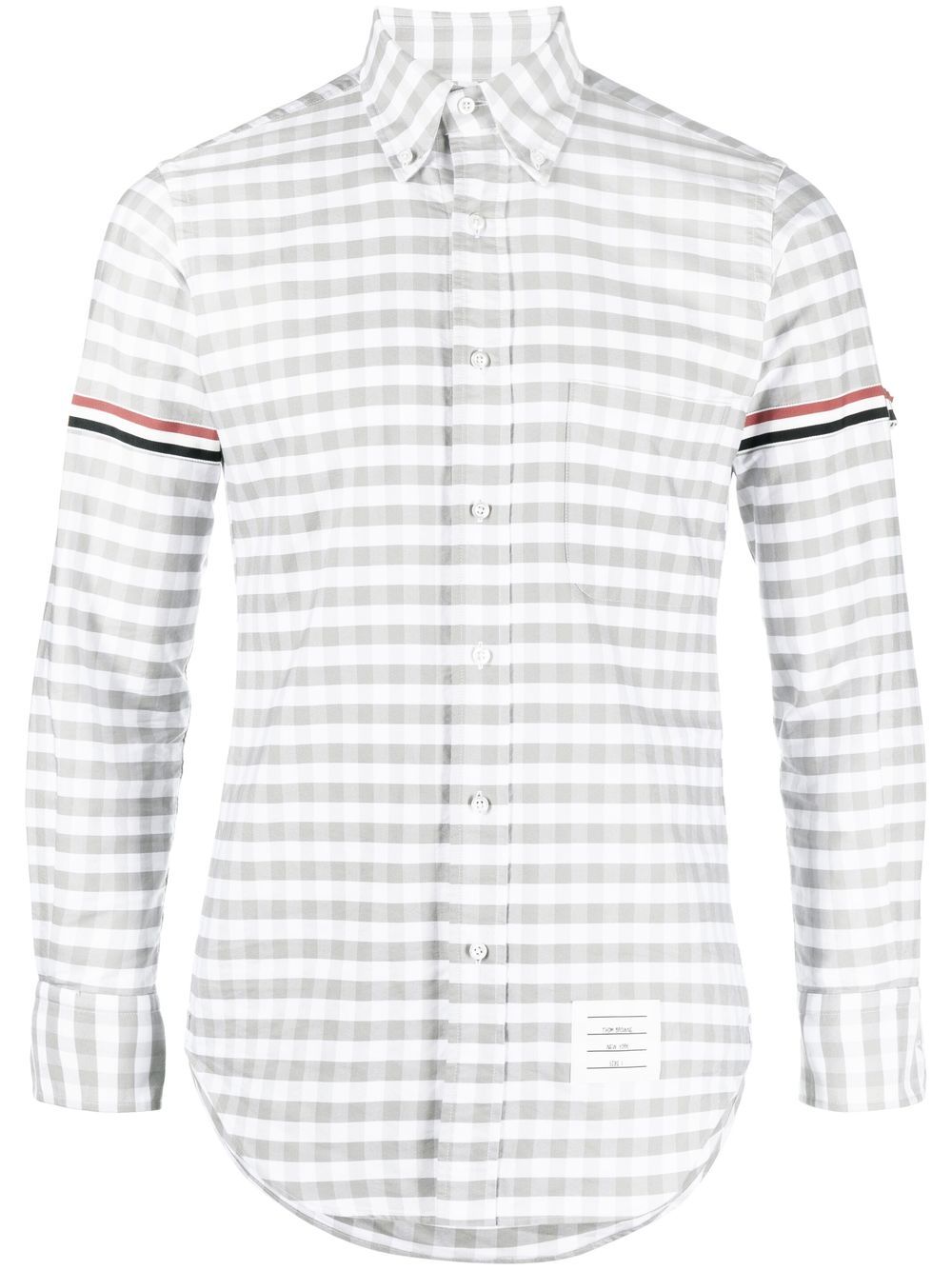 Thom Browne 红白蓝格纹牛津衬衫 - 灰色