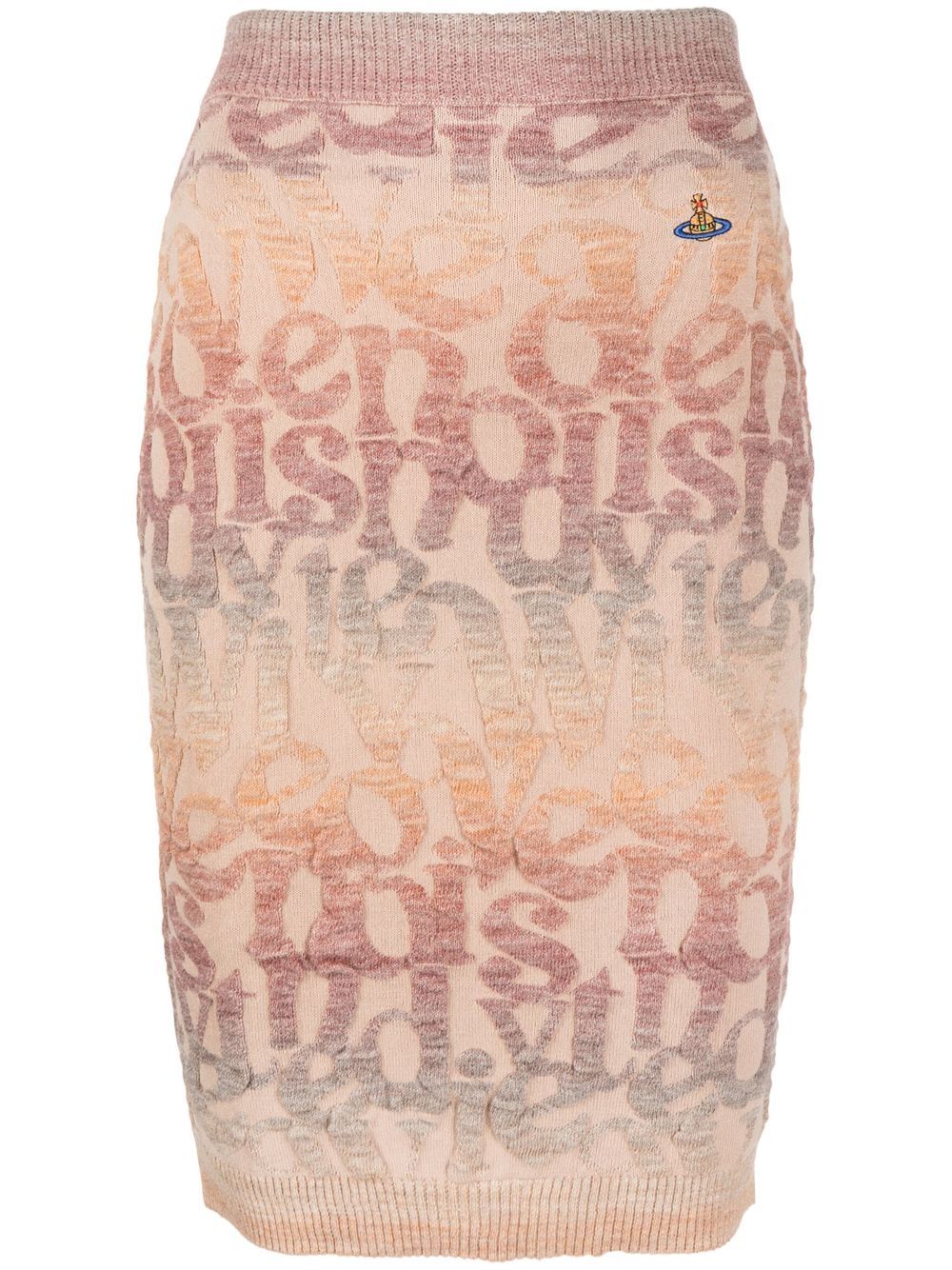 Vivienne Westwood Logomania 针织铅笔半身裙 - 中性色