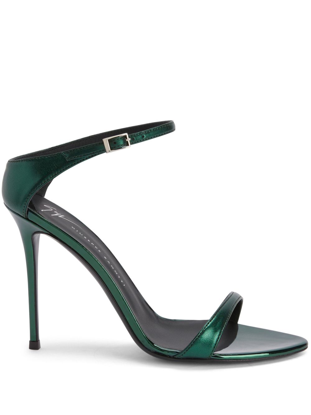 Giuseppe Zanotti Beverlee 缎面高跟凉鞋 - 绿色