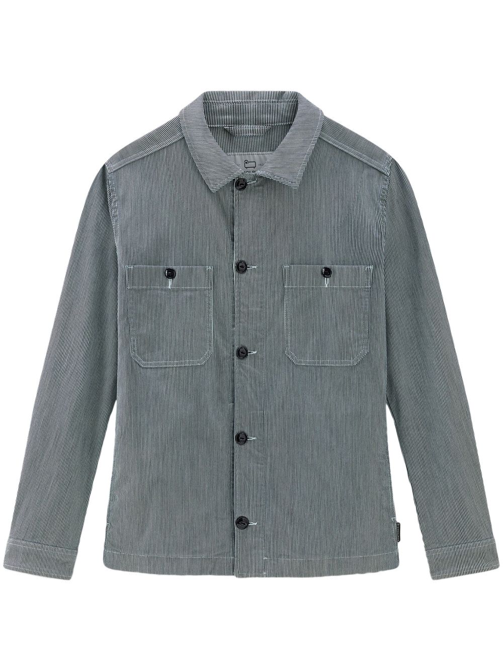 Woolrich 条纹夹克式衬衫 - 蓝色