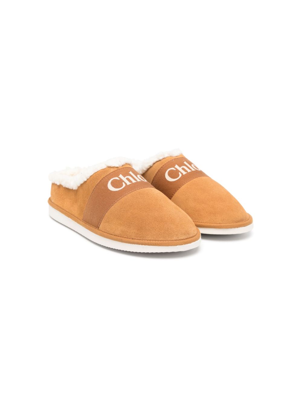 Chloé Kids logo印花拖鞋 - 中性色
