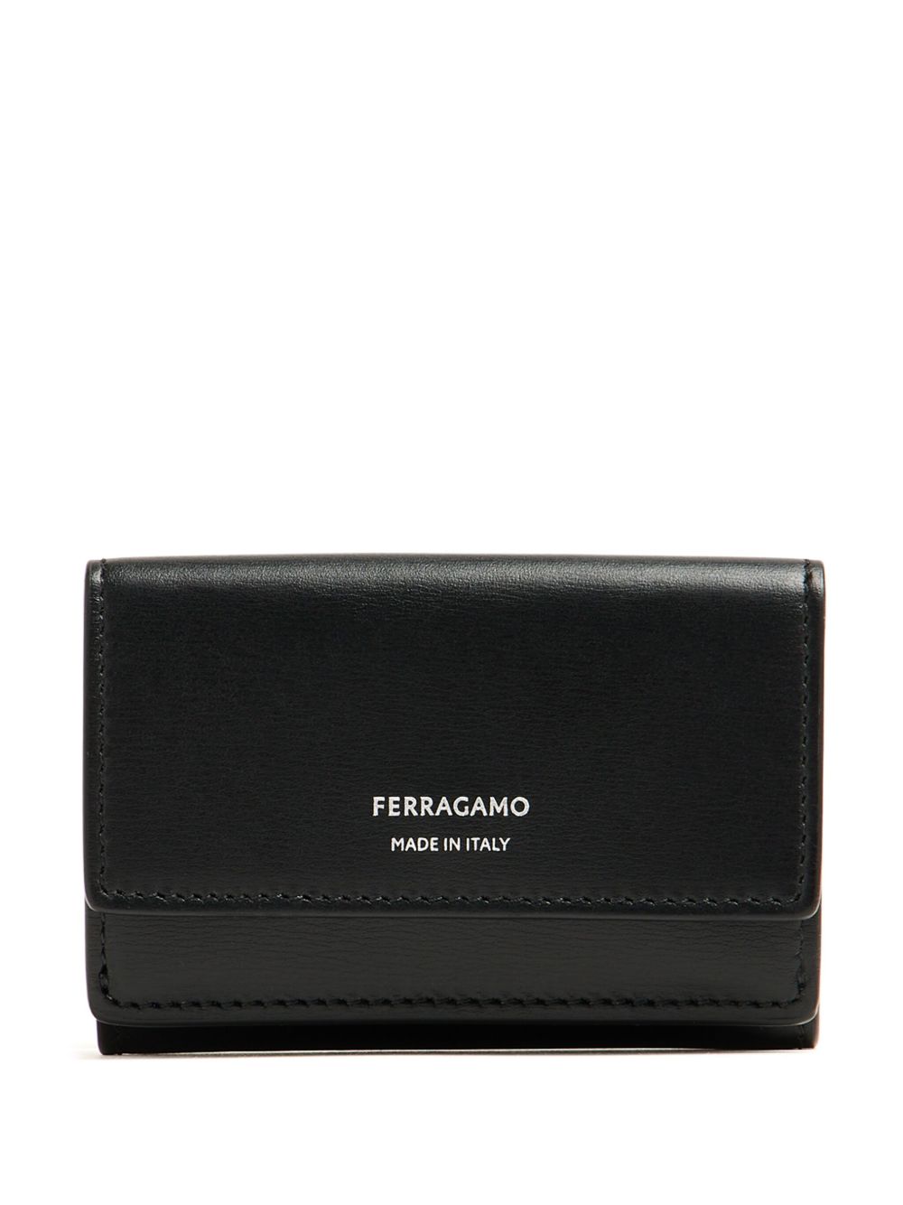Ferragamo Classic 皮质三折钱包 - 黑色