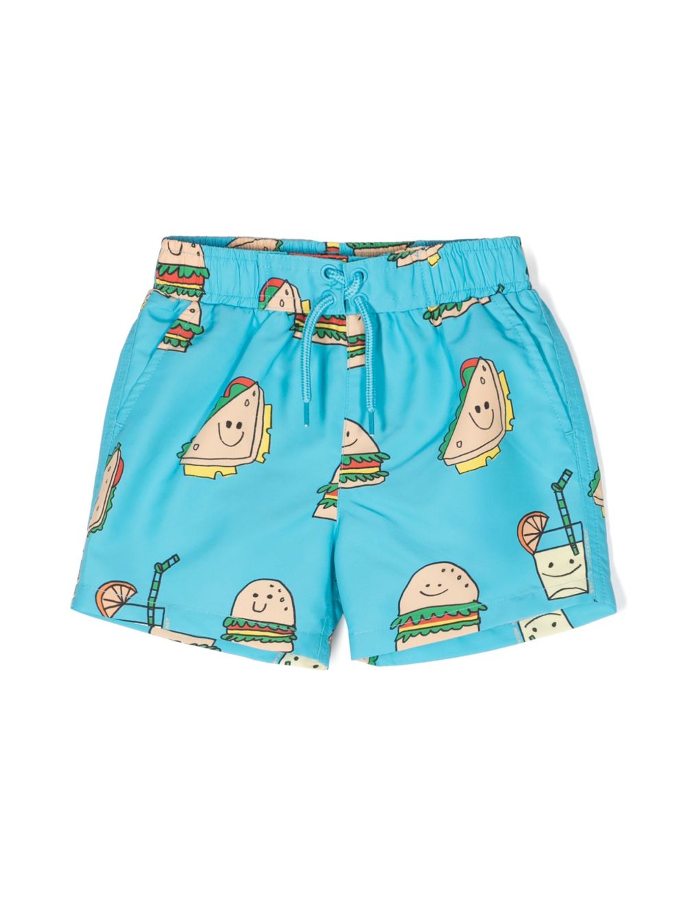 Stella McCartney Kids 图案印花泳裤 - 蓝色