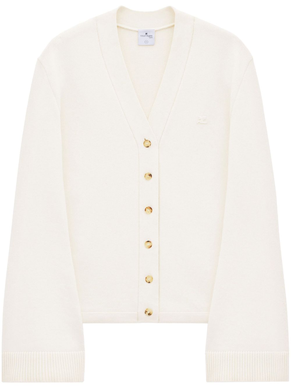 Courrèges logo贴花开衫 - 白色