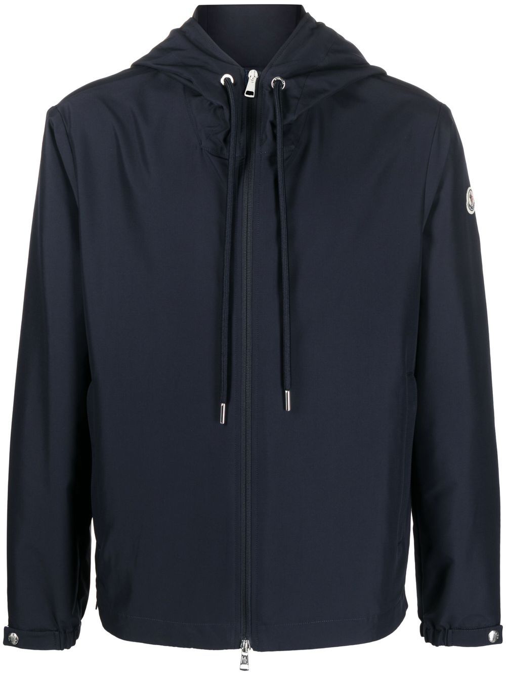 Moncler logo印花连帽夹克 - 蓝色