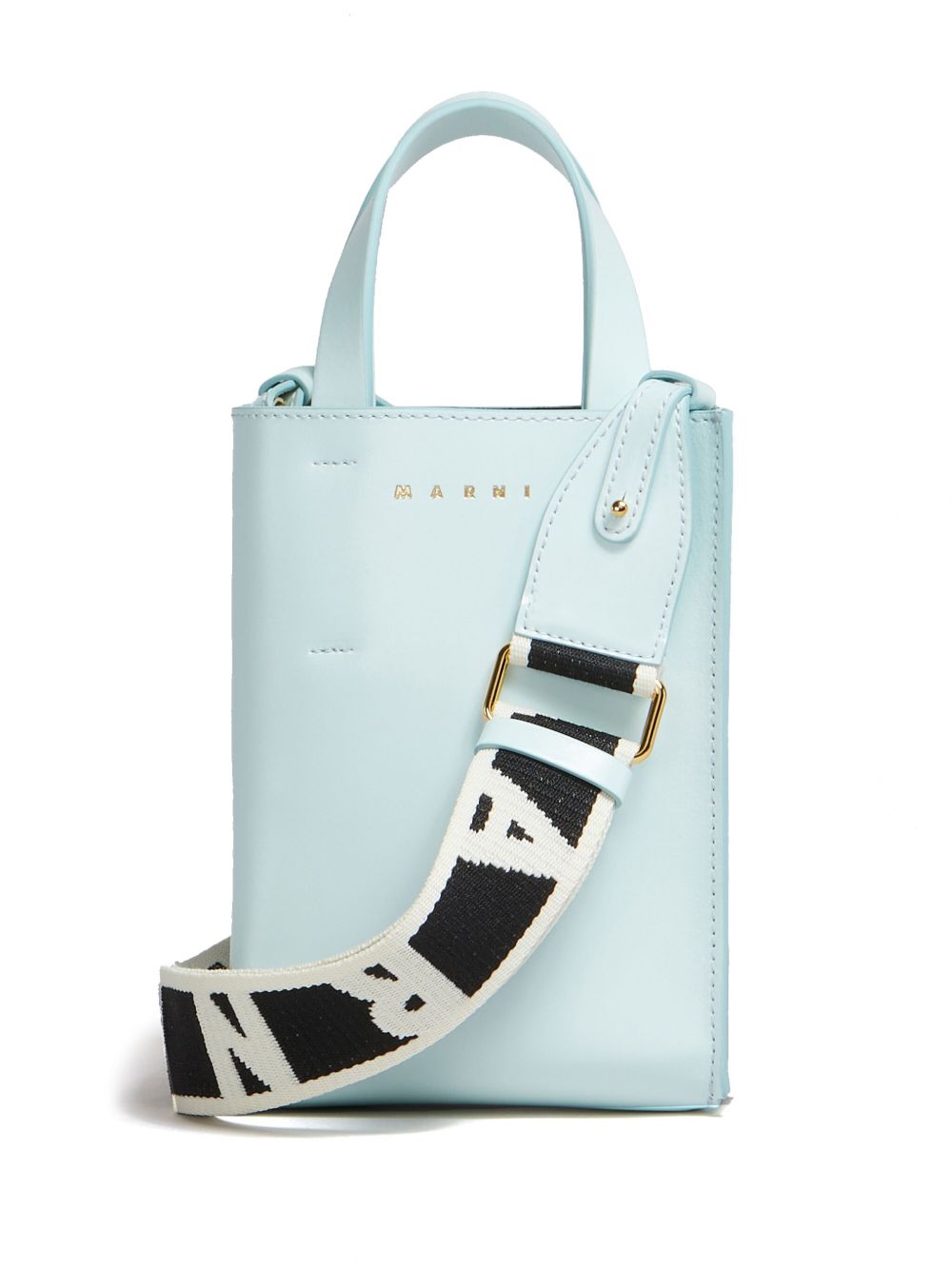 Marni Museo 皮质迷你手提包 - 蓝色
