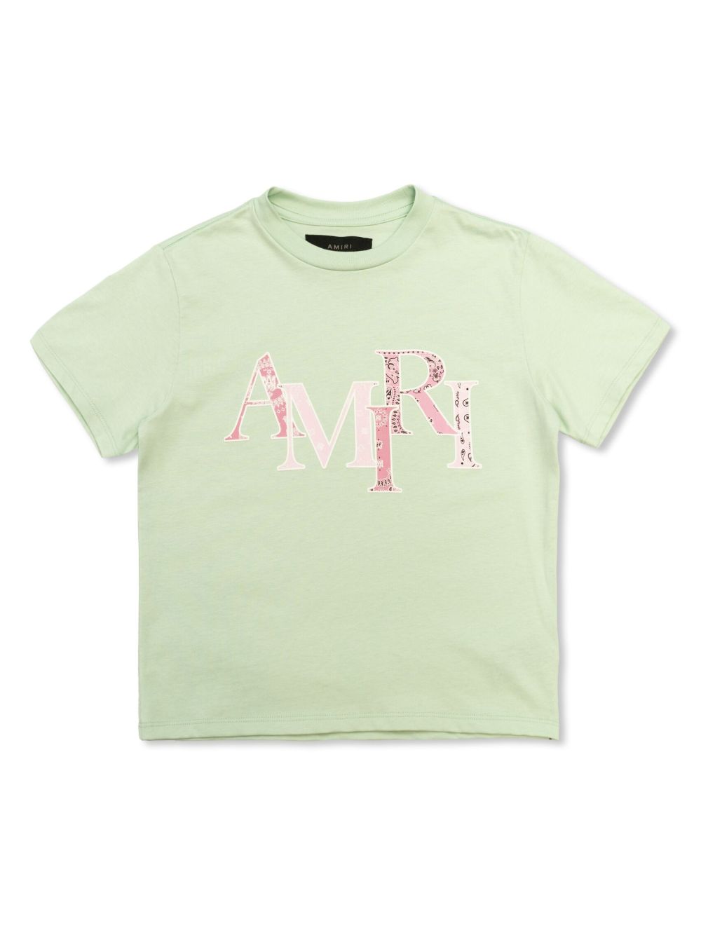 AMIRI KIDS Bandana Staggered 棉T恤 - 绿色