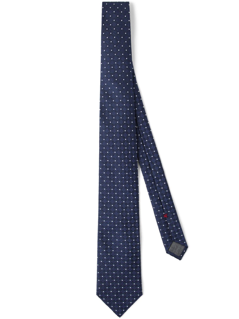Brunello Cucinelli 圆点提花领带 - 蓝色