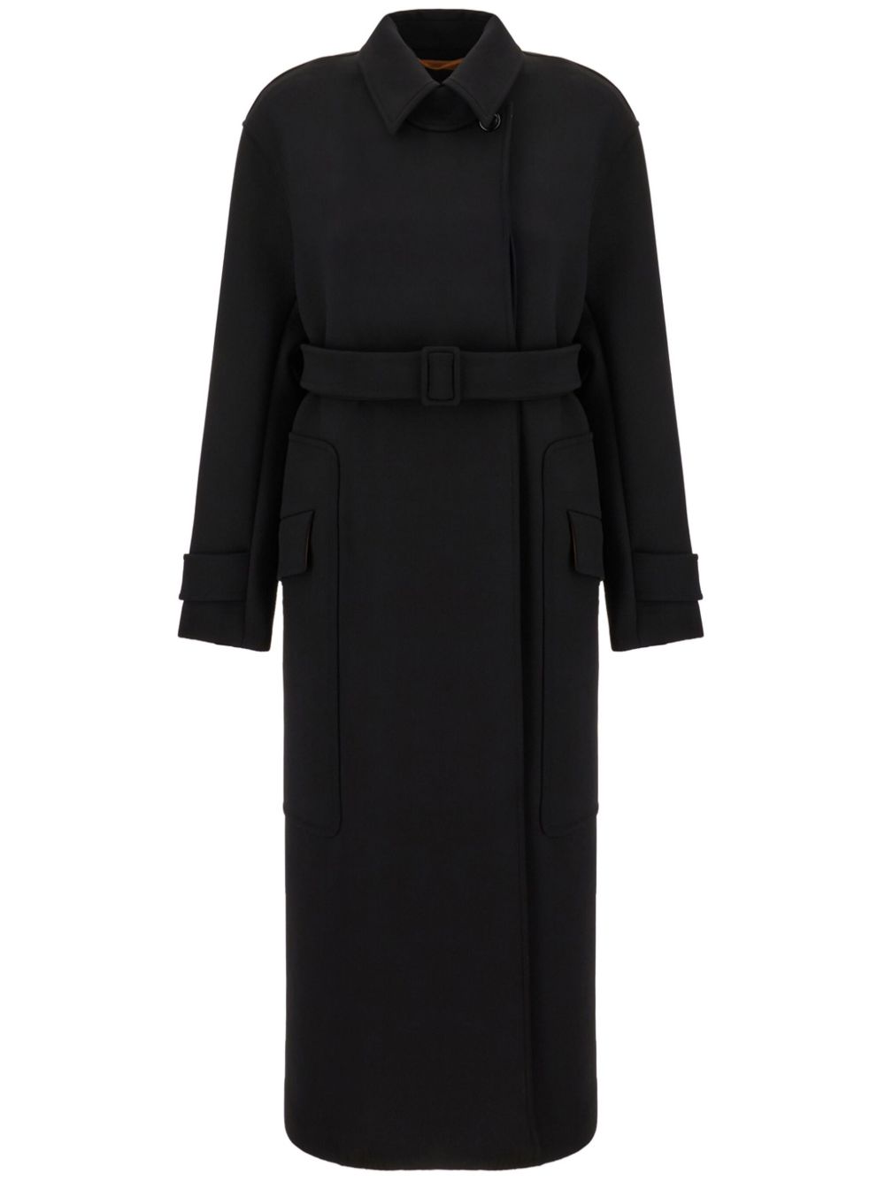 Max Mara 束腰长款外套 - 黑色