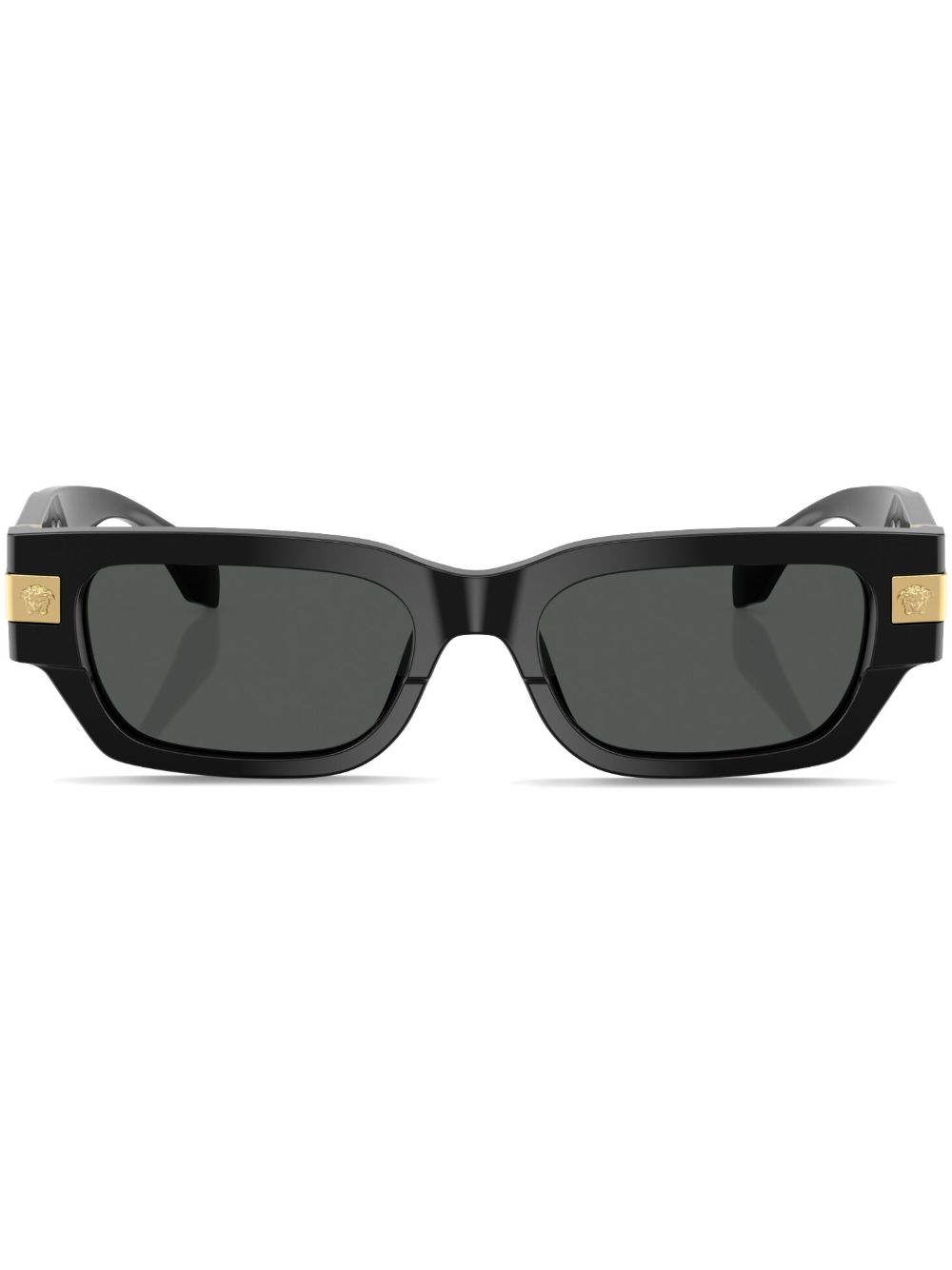 Versace Eyewear 经典长方形镜框太阳眼镜 - 黑色