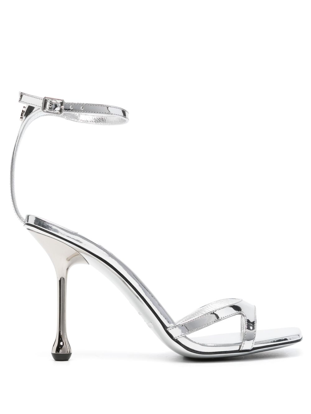 Jimmy Choo Ixia 金属感高跟凉鞋 - 银色