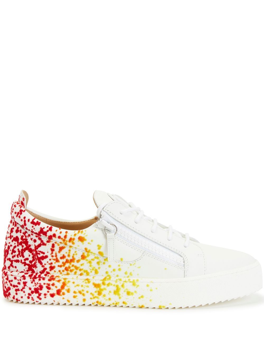 Giuseppe Zanotti 泼漆效果低帮运动鞋 - 白色