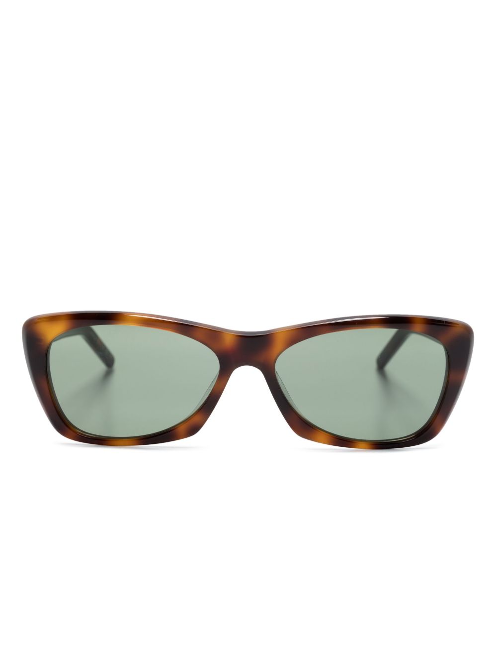 Saint Laurent Eyewear logo雕刻玳瑁纹太阳眼镜 - 褐色