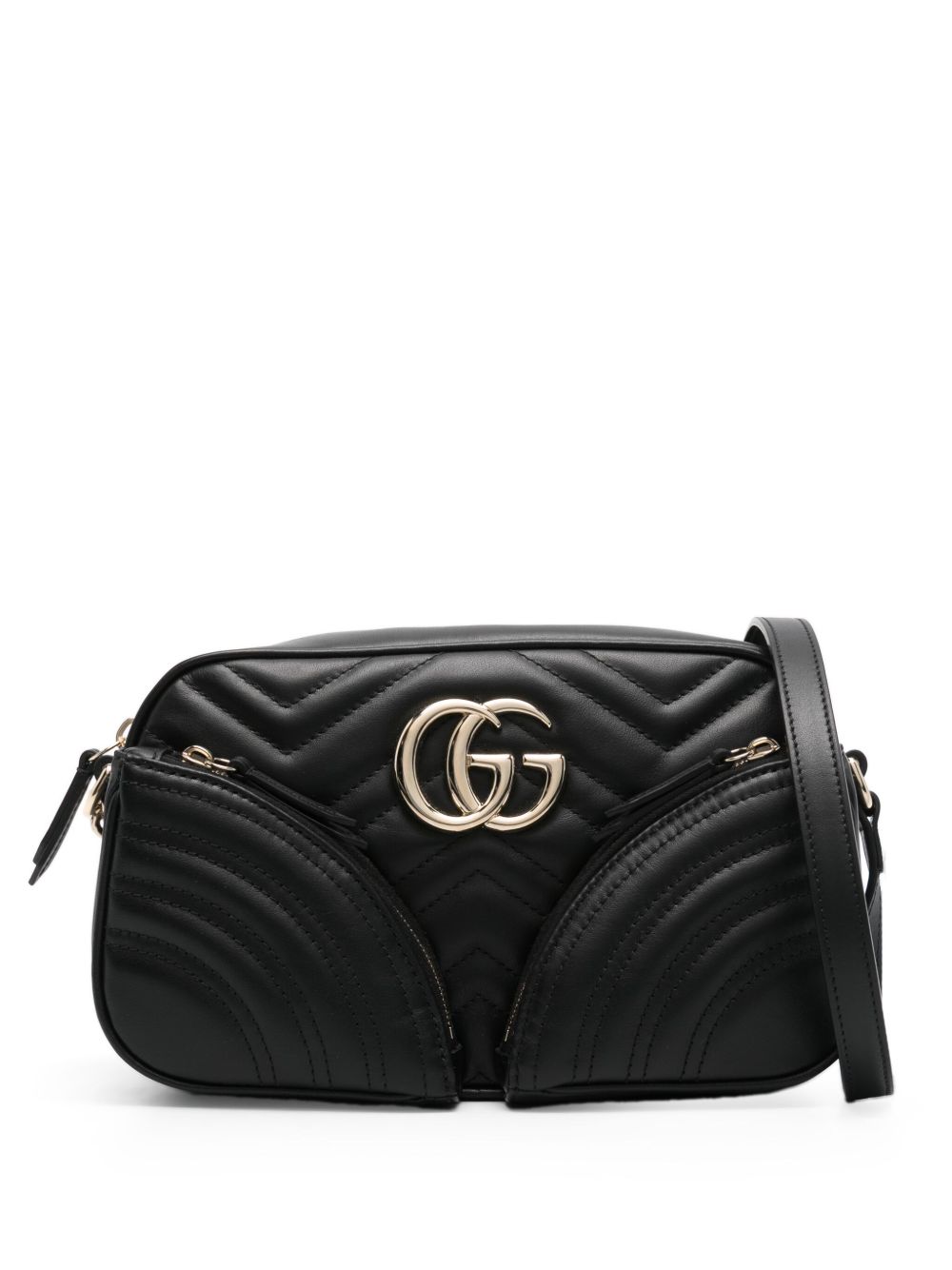 Gucci GG Marmont 小号单肩包 - 黑色
