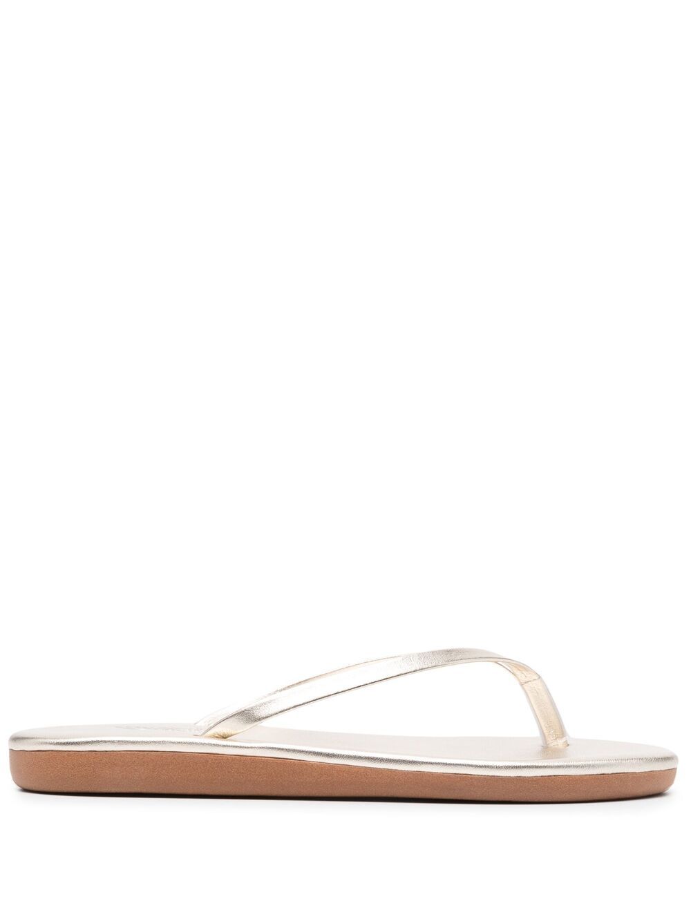 Ancient Greek Sandals Saionara 皮质人字拖 - 金属色