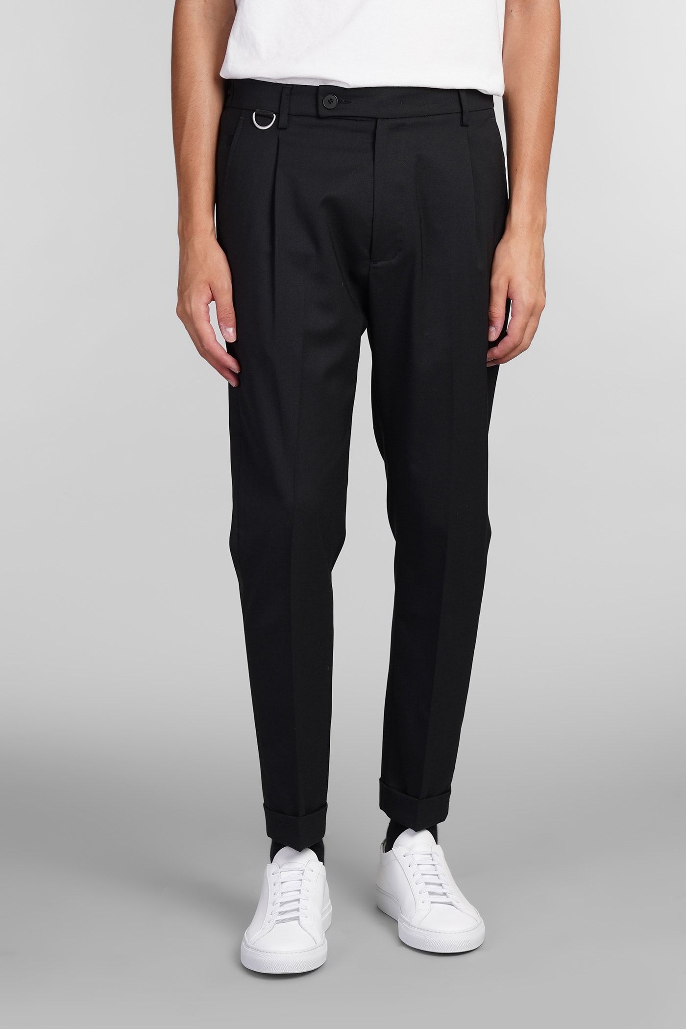 Low Brand Riviera Pants In Black Wool