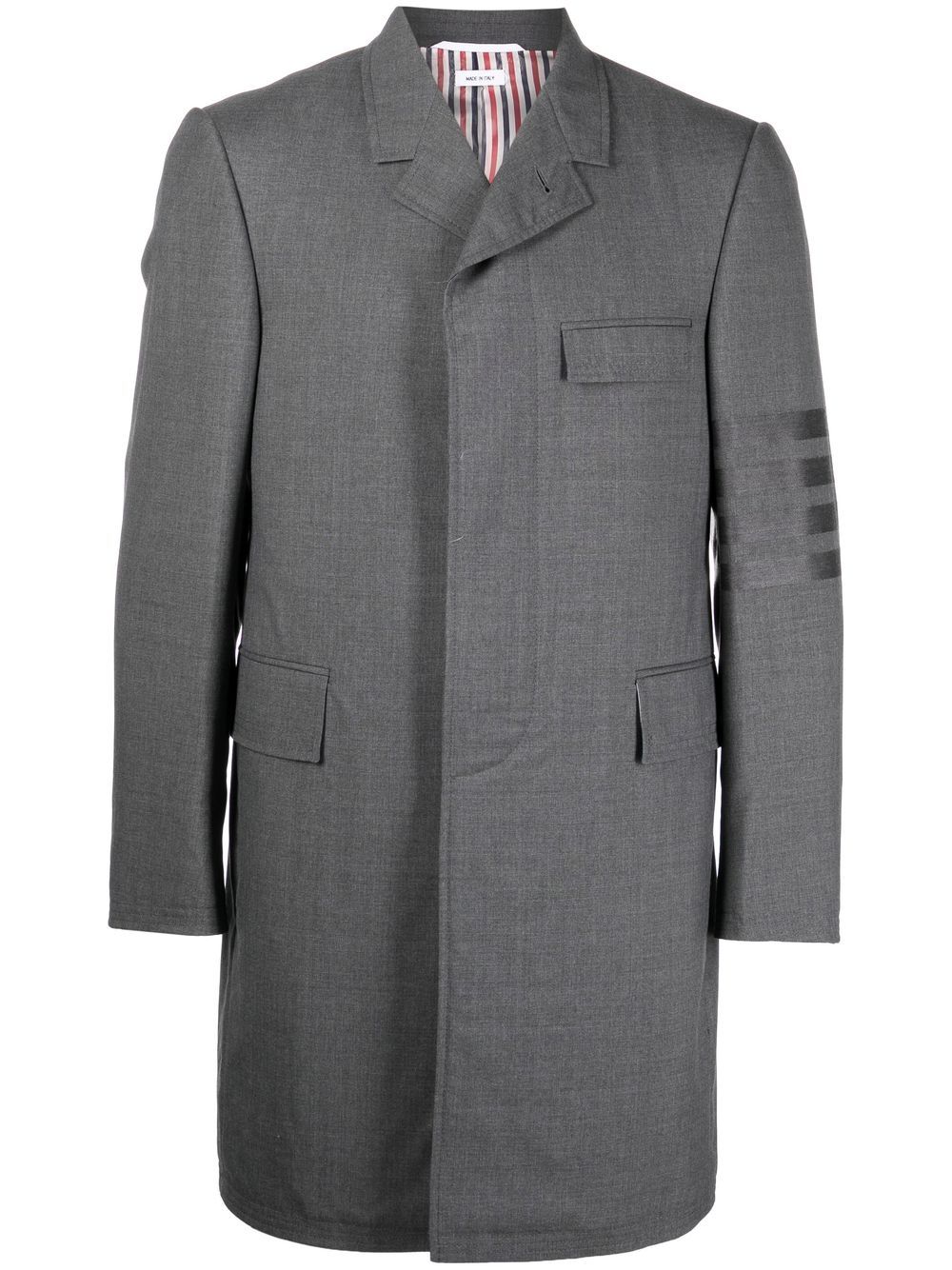Thom Browne 4-Bar Stripe 长款西装夹克 - 灰色