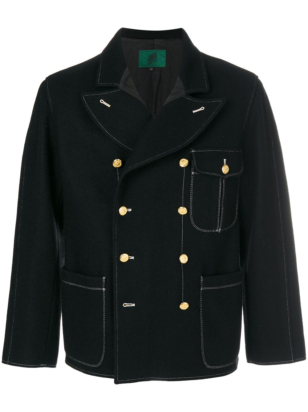 Jean Paul Gaultier Pre-Owned 古着尖翻领双排扣夹克 - 黑色