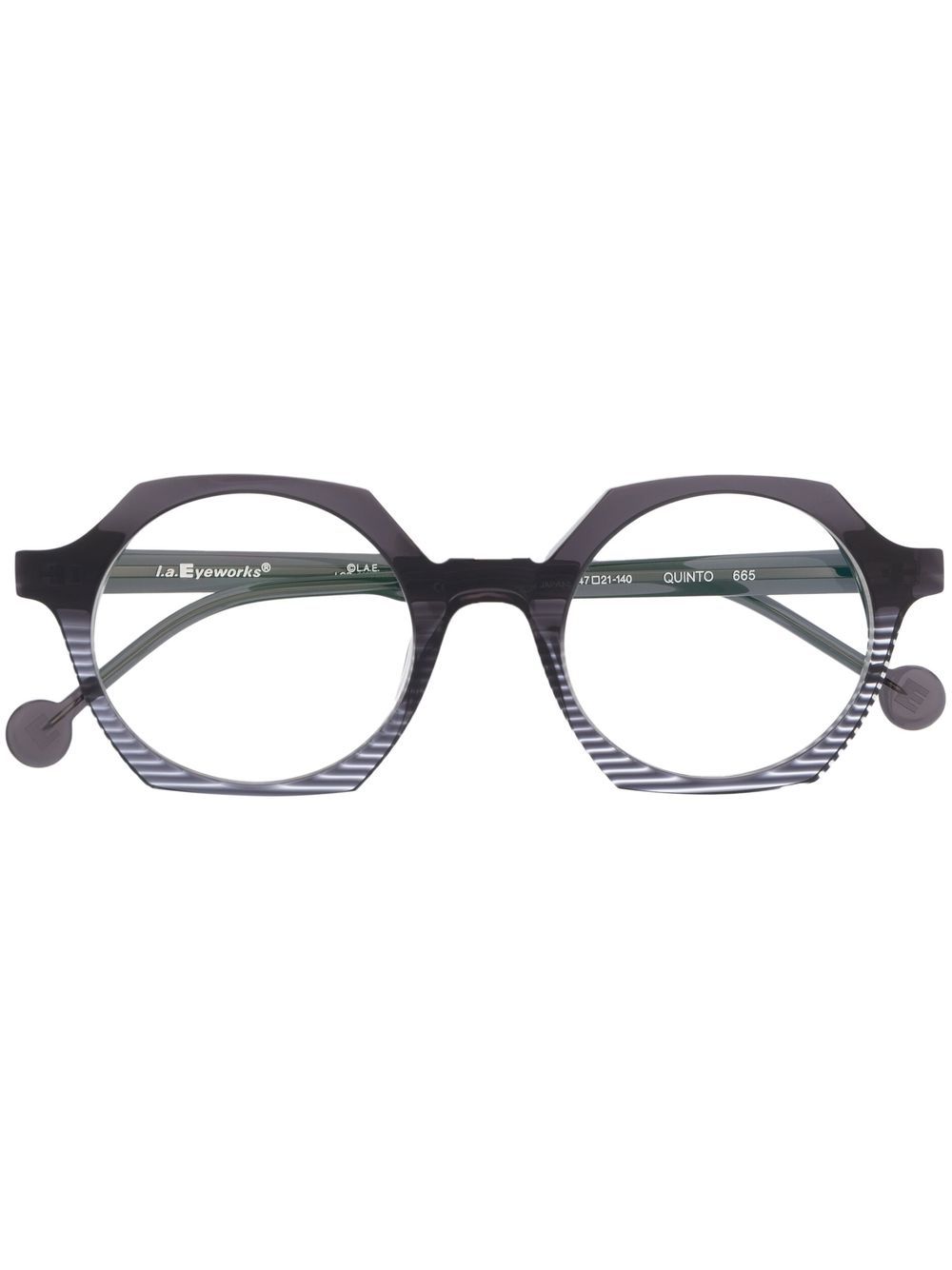 L.A. EYEWORKS Quinto 几何镜框眼镜 - 黑色