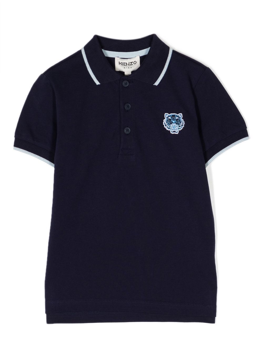 Kenzo Kids Tiger Head polo衫 - 蓝色