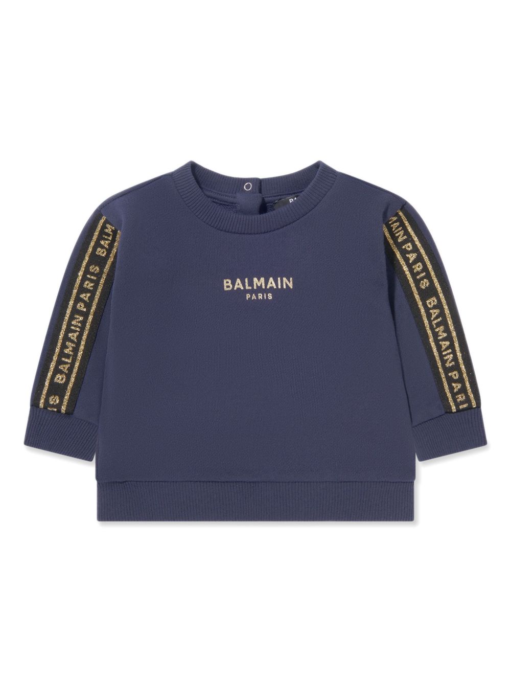 Balmain Kids logo印花棉卫衣 - 蓝色