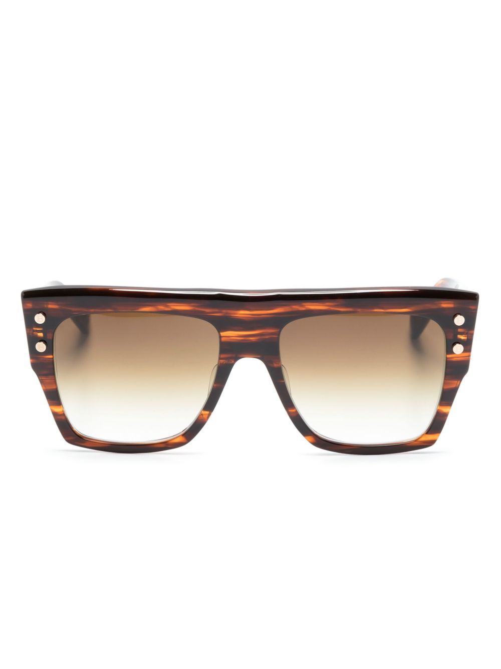 Balmain Eyewear 玳瑁纹方框太阳眼镜 - 褐色