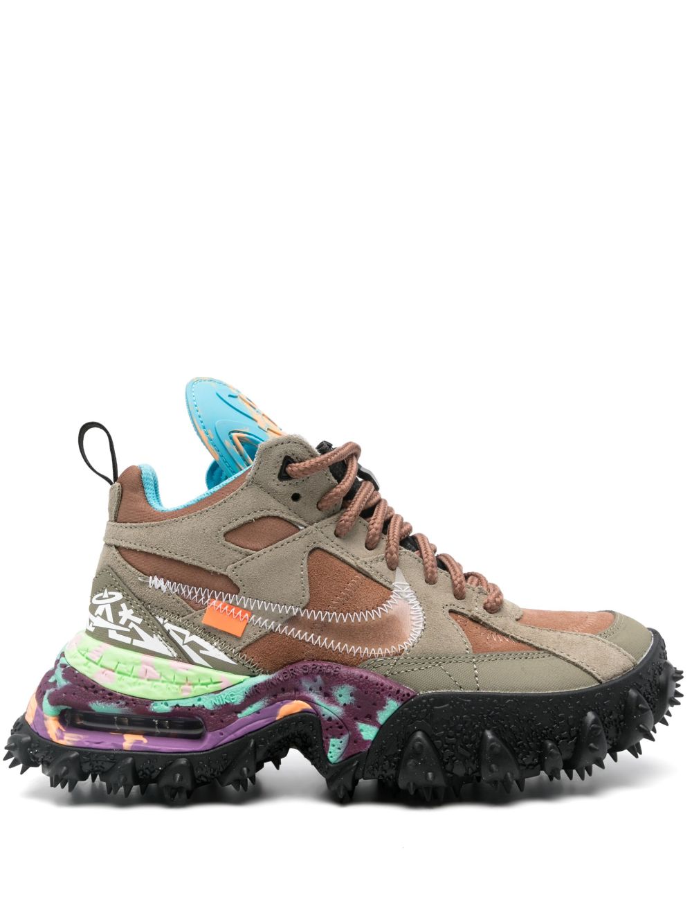 Off-White x Nike 绒面皮运动鞋 - 褐色