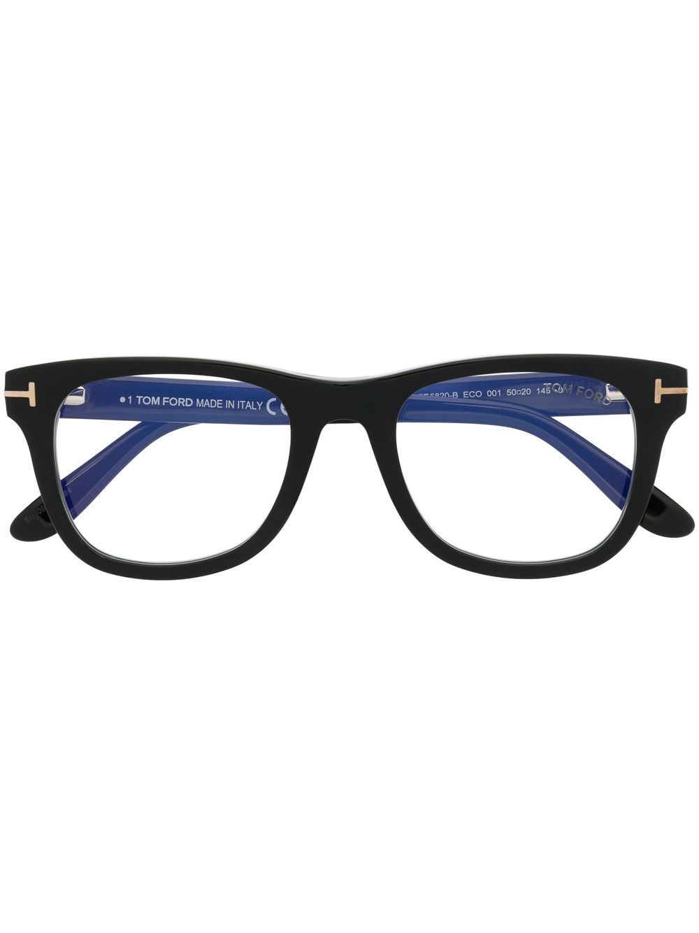 TOM FORD Eyewear logo标牌方框眼镜 - 黑色