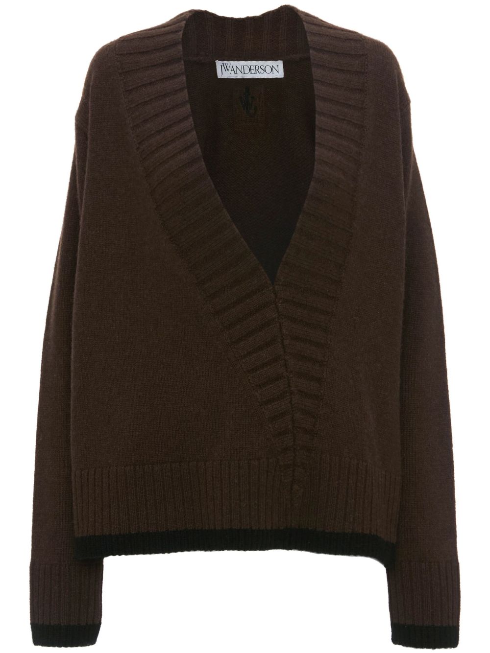 JW Anderson 斜V领毛衣 - 褐色