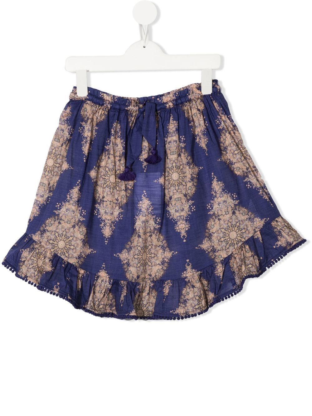 ZIMMERMANN Kids Anneke 图案蓬松半身裙 - 蓝色