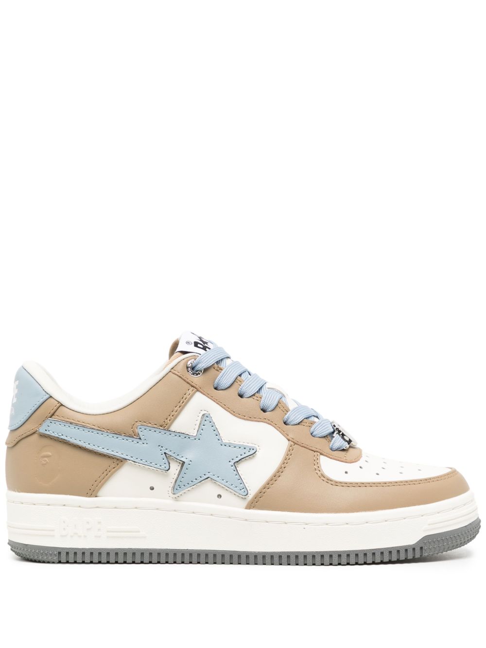 A BATHING APE® 拼色皮质运动鞋 - 白色