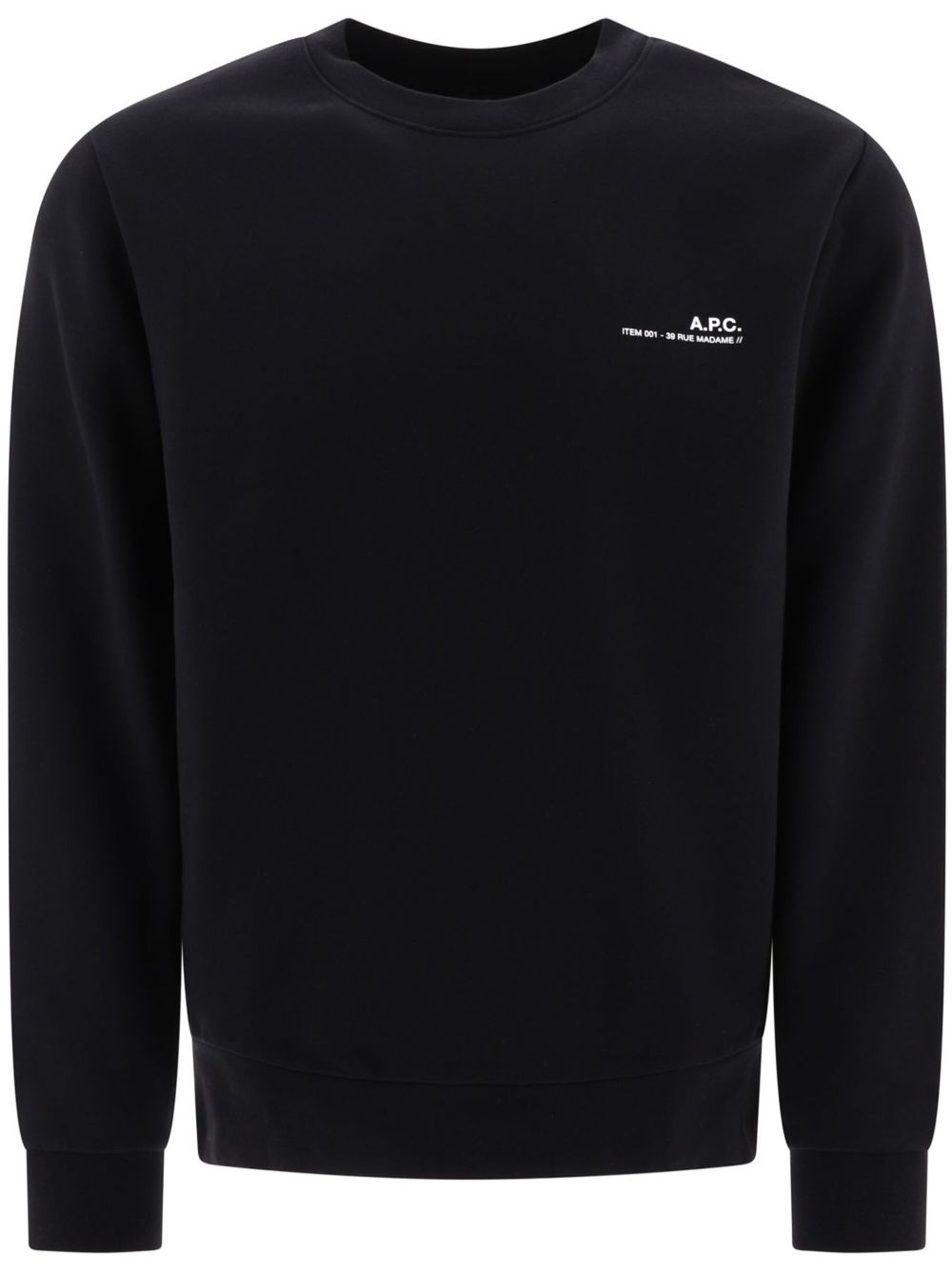 A.P.C. logo印花棉卫衣 - 黑色