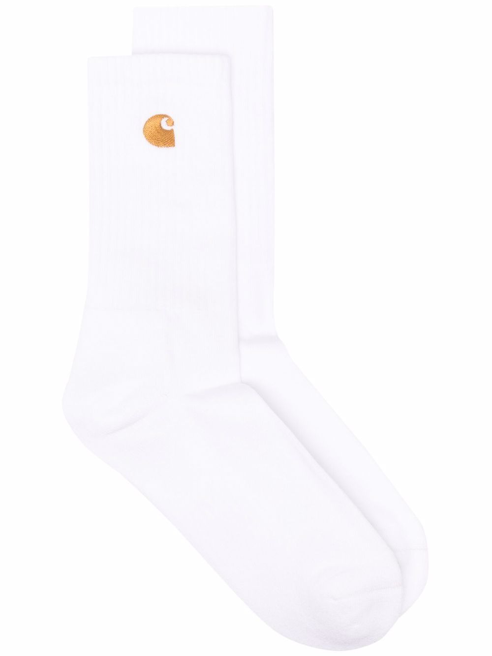 Carhartt WIP logo刺绣针织袜 - 白色